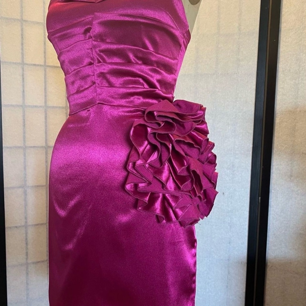 Pink Strapless Sweetheart Sheath Dress with Ruched Embellishment